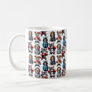 Mug Amusante Boxe Chat Chien Motif Design