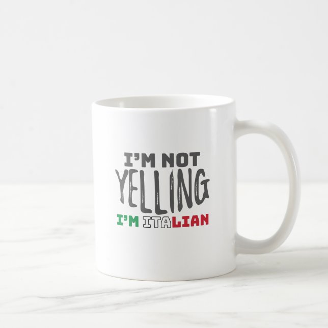 Mug Amusante Italie : Plaisanter sans crier Italie gra (Droite)