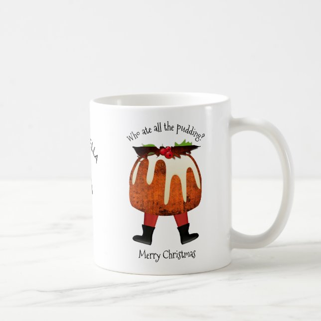 Mug Amusants Pudding Personnalisé Joyeux Monogramme de (Droite)