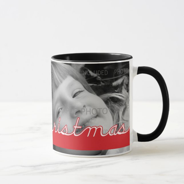 Mug Amusement blanc rouge de vacances de photo de (Droite)