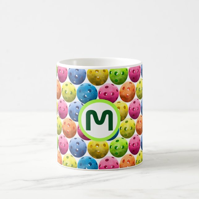 Mug Amusement Pickleball coloré de monogramme (Centre)