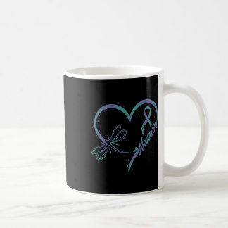 Mug Anal Cancer Guerrier Dragonfly Turquoise Purple Ri