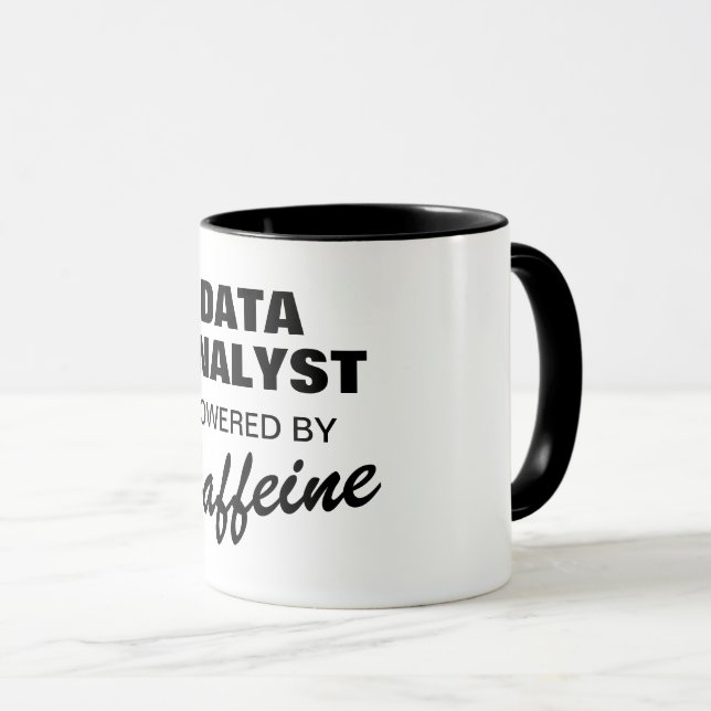 Mug Analyste de données propulsé par la caféine drôle  (Devant droit)
