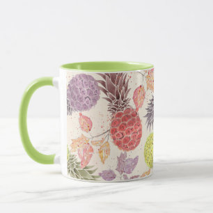 Mug Ananas, couple sucré, fruit, aquarelle