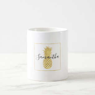 Mug Ananas étincelant d'or