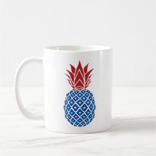 Mug Ananas rouge blanc et bleu