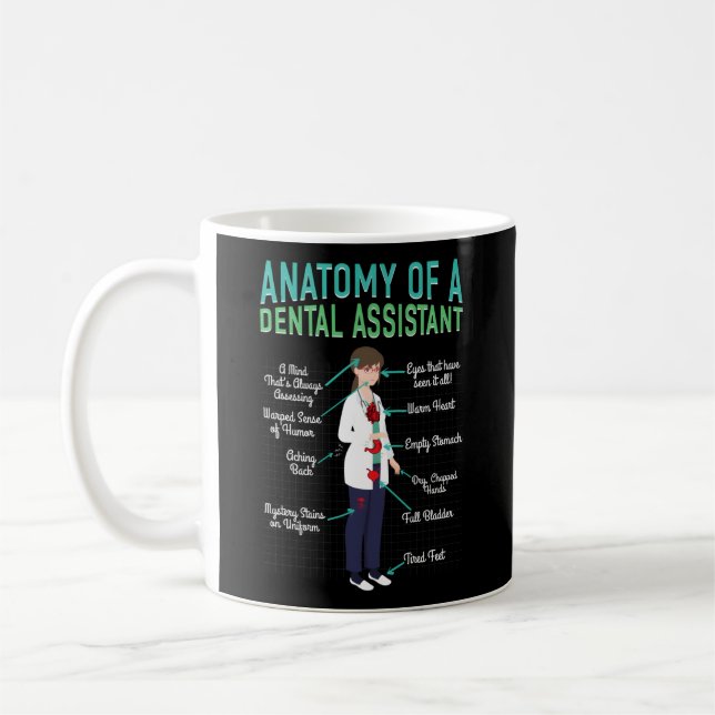 Mug Anatomie D'Adjoint Dentaire De Dentiste Hygiéniste (Gauche)