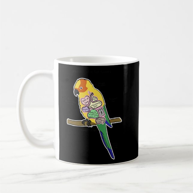 Mug Anatomie De Parrot Solaire Conure D'Un Soleil Conu (Gauche)