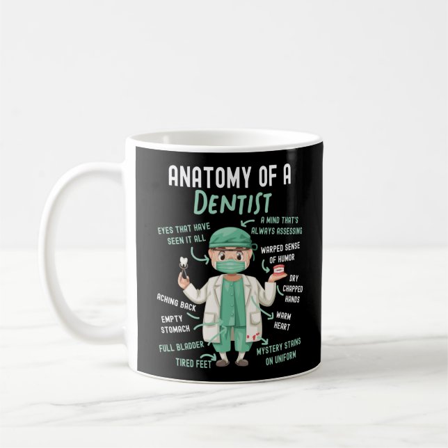 Mug Anatomie Dentaire Dentiste D'Un Dentiste Un Esprit (Gauche)