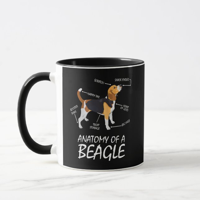 Mug Anatomie D'Un Amoureux des chiens Beagle (Gauche)