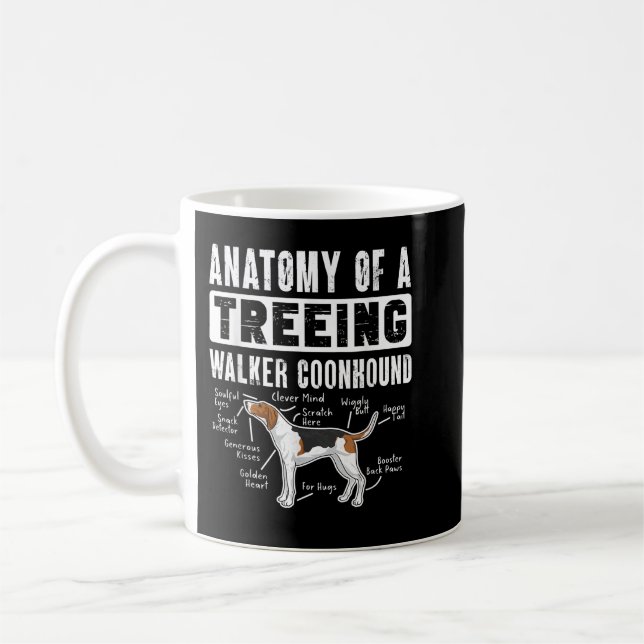Mug Anatomie D'Un Coonhound Walker Treeing (Gauche)