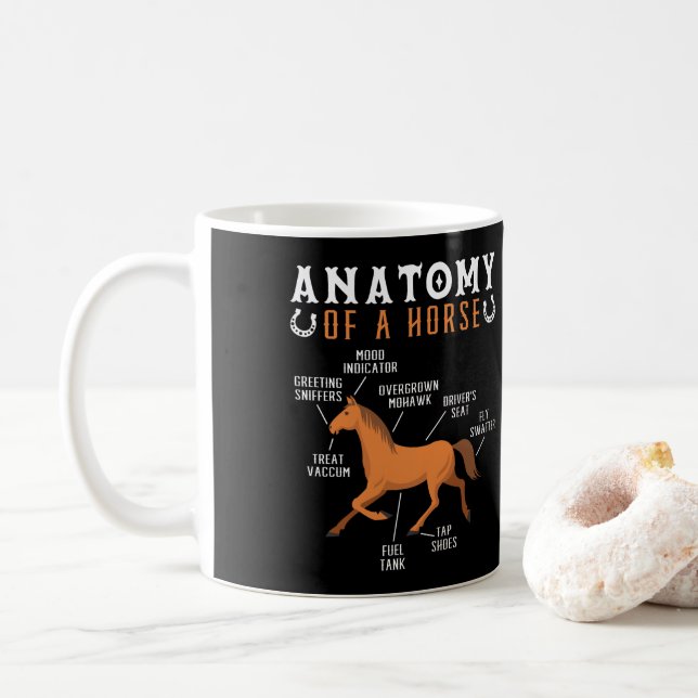 Mug Anatomie Équestre D'Un Amoureux Du Cheval (Avec donut)