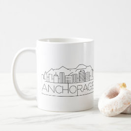 Mug Ancrage, Alaska| Ligne Skyline Stylisée Ville