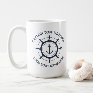 Mug Ancrage personnalisé du capitaine et du nom du bat
