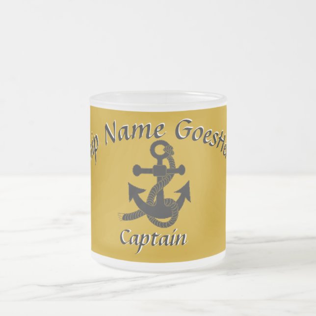 Mug - Ancre avec texte courbe en noir (Centre)