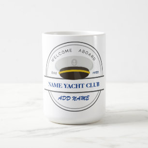 Mug Ancre Bleue Nautique Bienvenue yacht de voile Bate