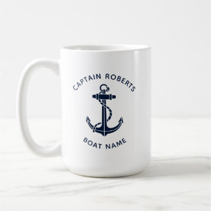 Mug Ancre de bateau nautique capitaine et équipage per