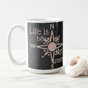 Mug Ancre de la boussole Faux Leather Look