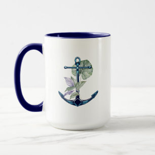 Mug Ancre et plantes tropicales Vie marine Tropicale