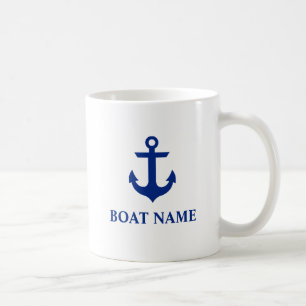 Mug Ancre nautique de nom de bateau