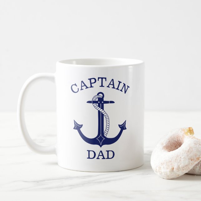 Mug Ancre nautique du capitaine Papa (Avec donut)