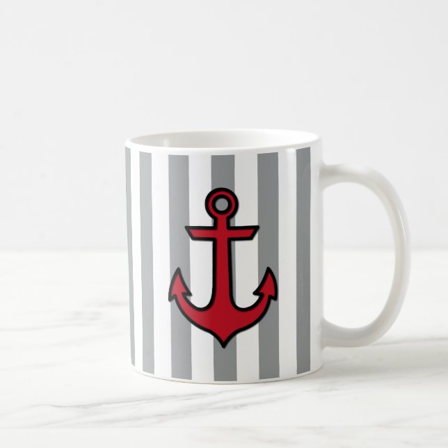 Mug Ancre rouge, Ancre de bateau, Ancre de navire, Ray (Droite)