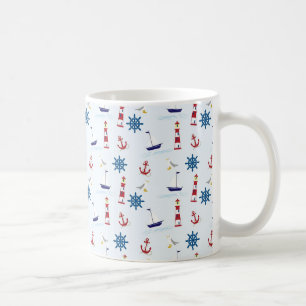 Mug Ancres océaniques nautiques et phares Café Cu