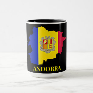 Mug Andorre Silhouette, drapeau,