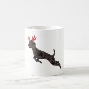 Mug Andouillers noirs de renne de chien de caniche de