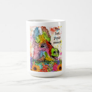 Mug âne drôle et coloré avec des mots