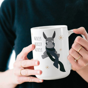 Mug Âne drôle mignon ironiquement joyeux d'hiver