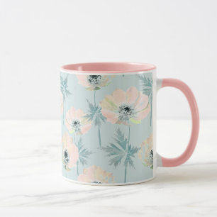 Mug Anémones roses délicates .
