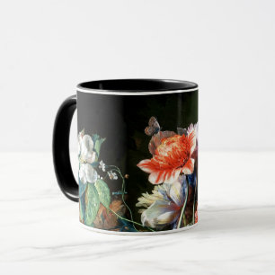 MUG ANÉMONES ROUGES ROSE FLEURS BLANCHES, BOUTTERFLY E