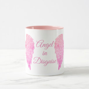 Mug Ange dans des ailes d'ange de rose de déguisement