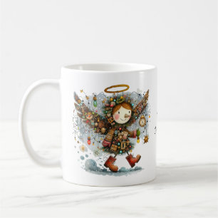 Mug Ange d'art populaire de Noël