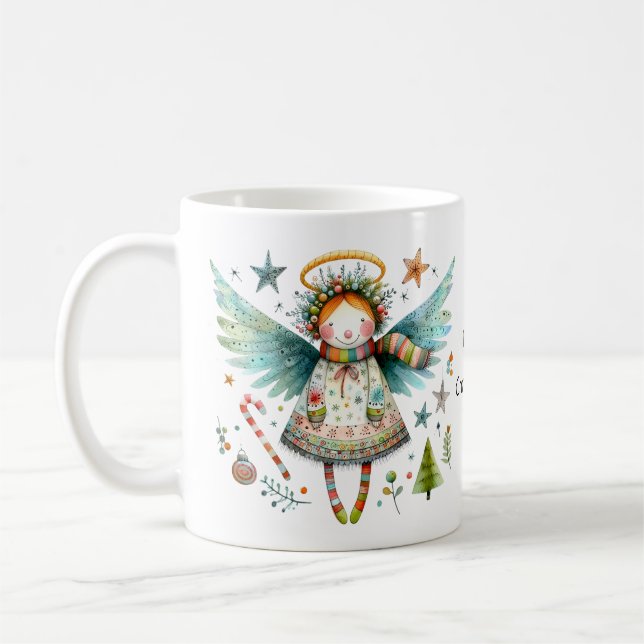 Mug Ange de Noël lunatique Joyeux Noël (Gauche)