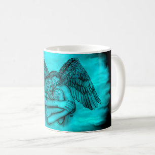 Mug Angel Eros en amour, design noir et vert