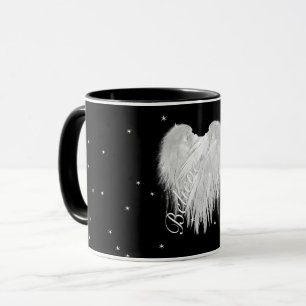 Mug ANGEL WINGS 'Believe' Coeur Black Starry
