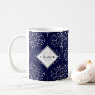 Mug Anges de neige d'hiver Ditsy Personnalisé