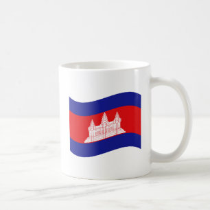 Mug Angkor Vat Drapeau Cambodgien Onde