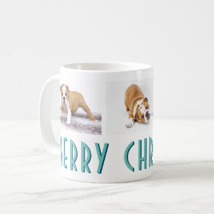 Mug Anglais Bulldog Chiot photo Collage Chien Noël