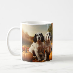 Mug Anglais Setter Puppy Automne Citrouille de plaisir