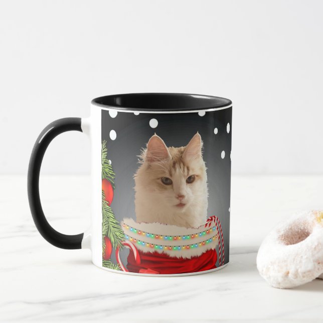 Mug Angora Cat Holiday (Avec donut)