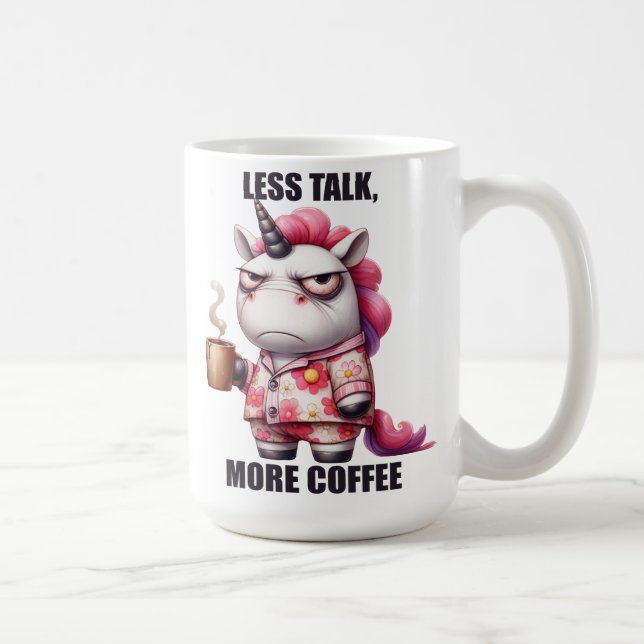 Mug Animal amusant/Café/Unicorne (Droite)