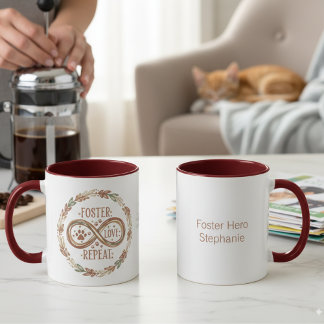 Mug Animaux aidants Rustique Foster Love Répéter