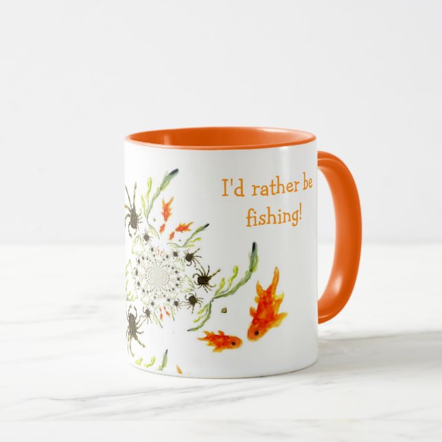 Mug Animaux amusants Crabes Abstraits et piscines de p (Devant droit)