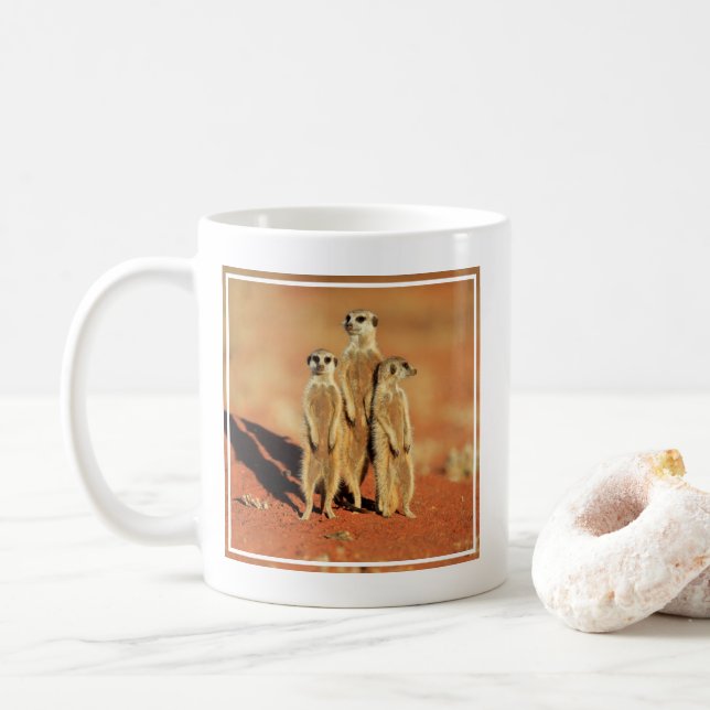 Mug Animaux de bébés cutest | 3 Meerkats (Avec donut)