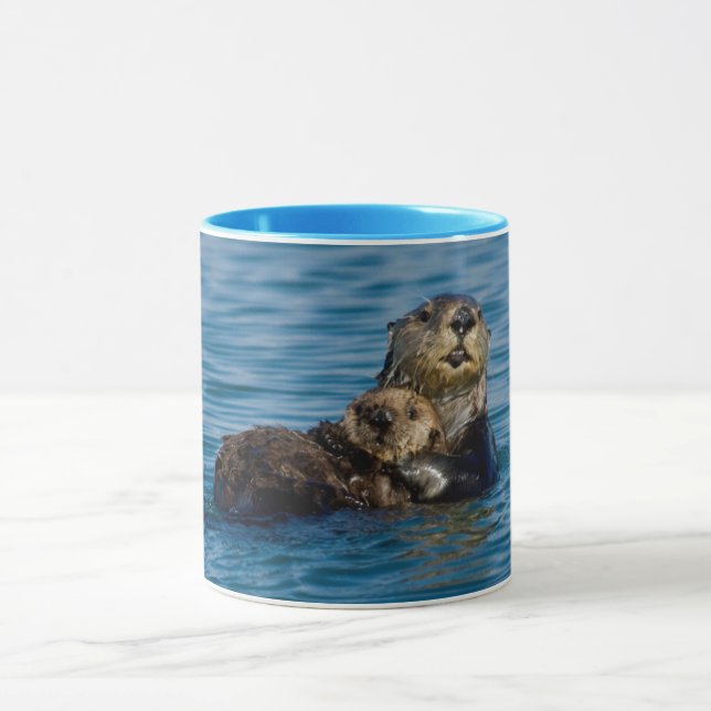 Mug Animaux de bébés cutest | Mère & Bébé Sea Otter (Centre)