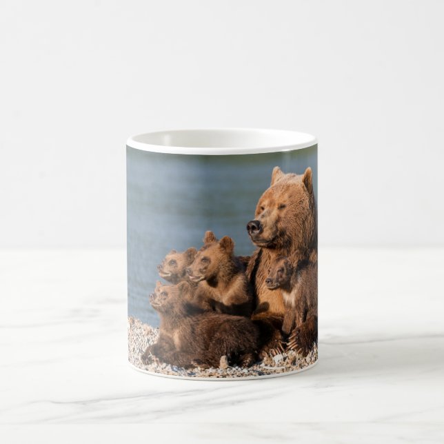 Mug Animaux de bébés cutest | Mère Ours & Cubs (Centre)