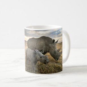 Mug Animaux de bébés cutest   White Rhino & Calf